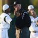 Eastern head coach Jay Alexander argues with an umpire after a play as Eastern takes on Michigan State at Oestrike Stadium on Wednesday.  Melanie Maxwell I AnnArbor.com